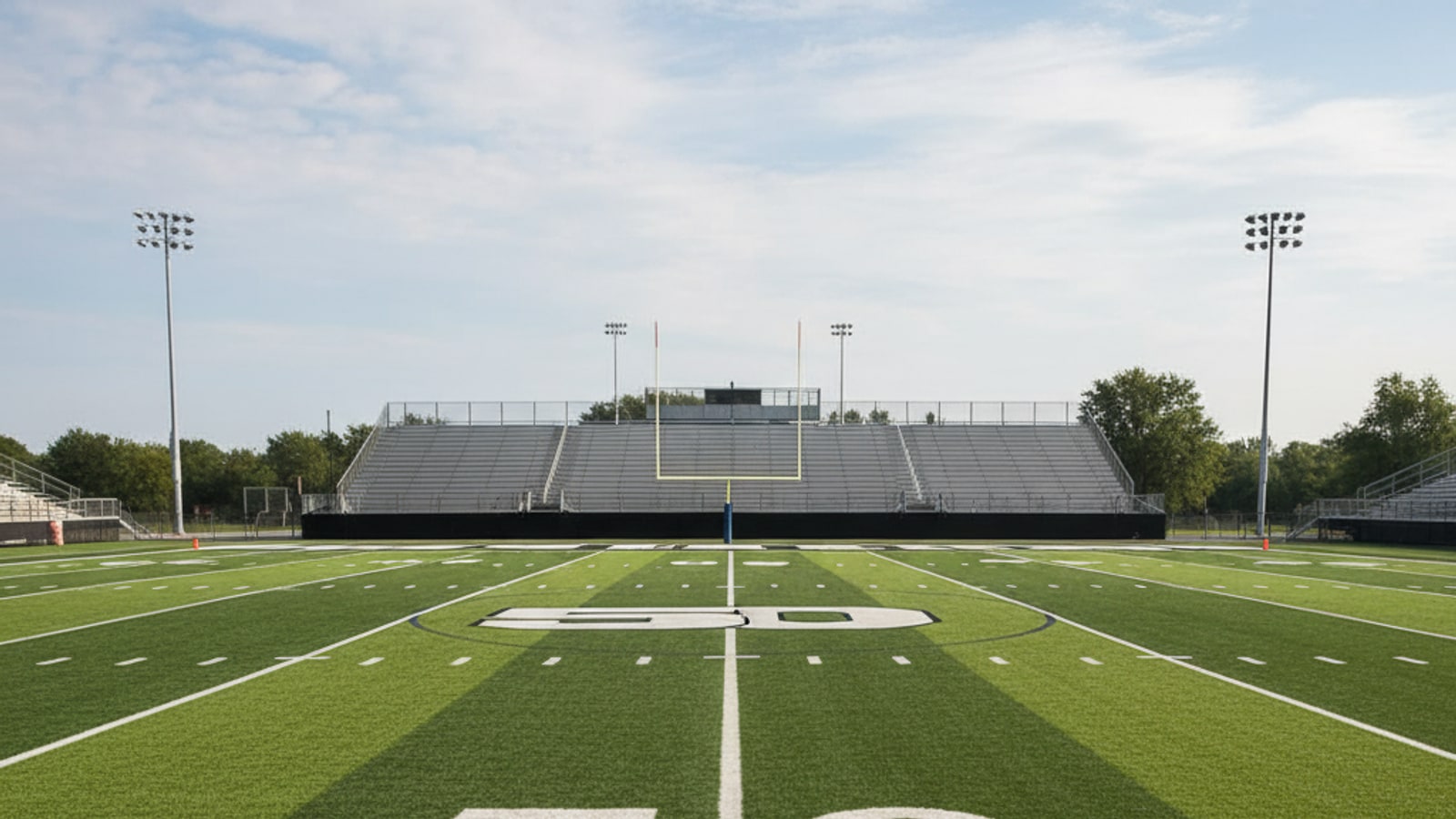 How many marked yards are on a football field?