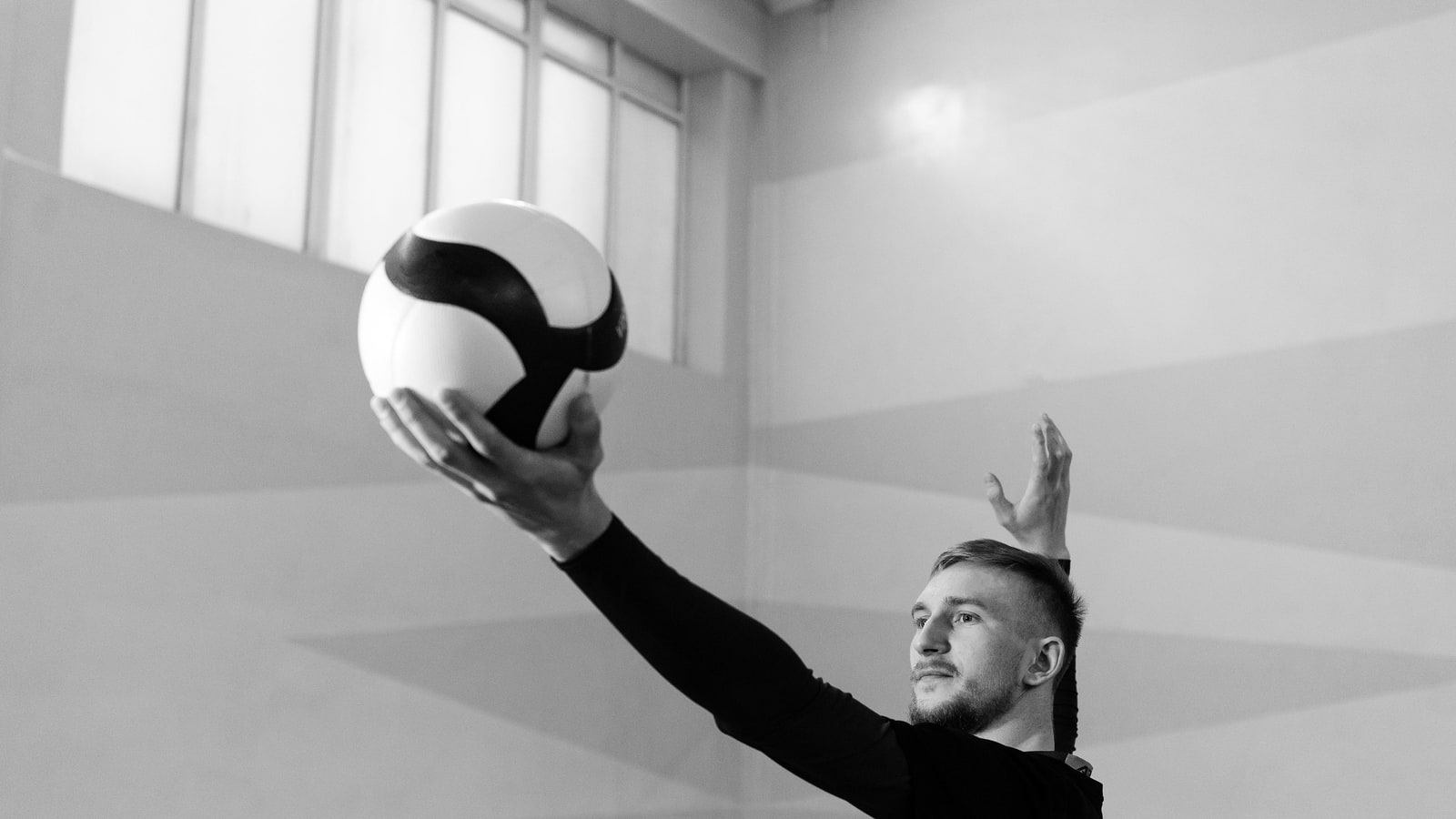 Which position serves in volleyball?