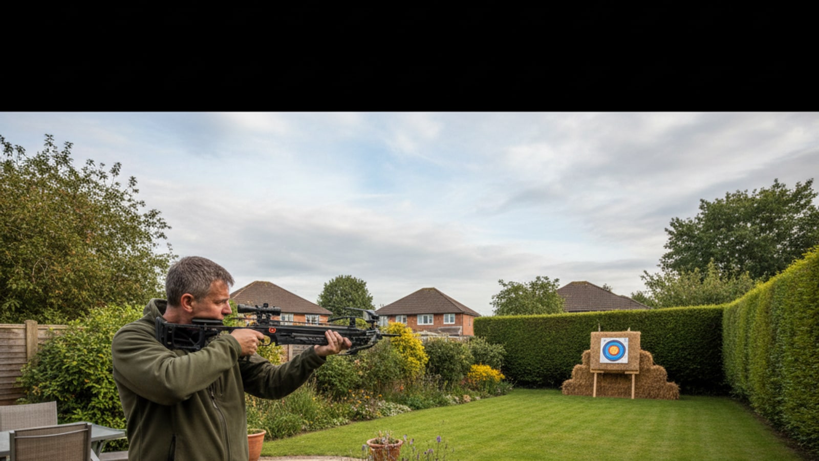 Can I shoot a crossbow in my backyard in the UK?