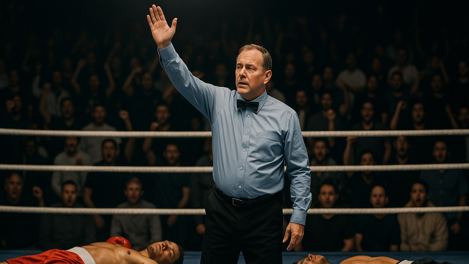 When does a referee rule for a TKO?