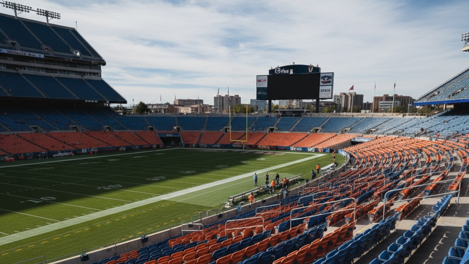 How many seats are in a row at Mile High Stadium?
