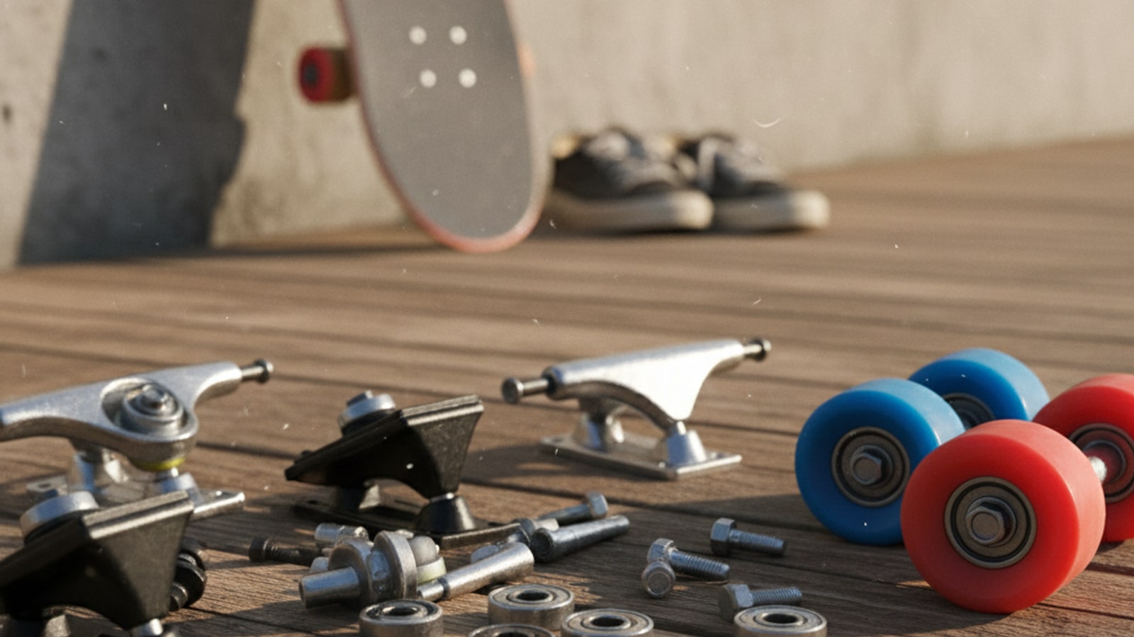 What do you call the hardware on a skateboard?