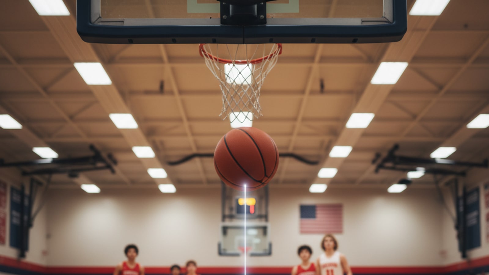 What is the height of the basketball above the floor?