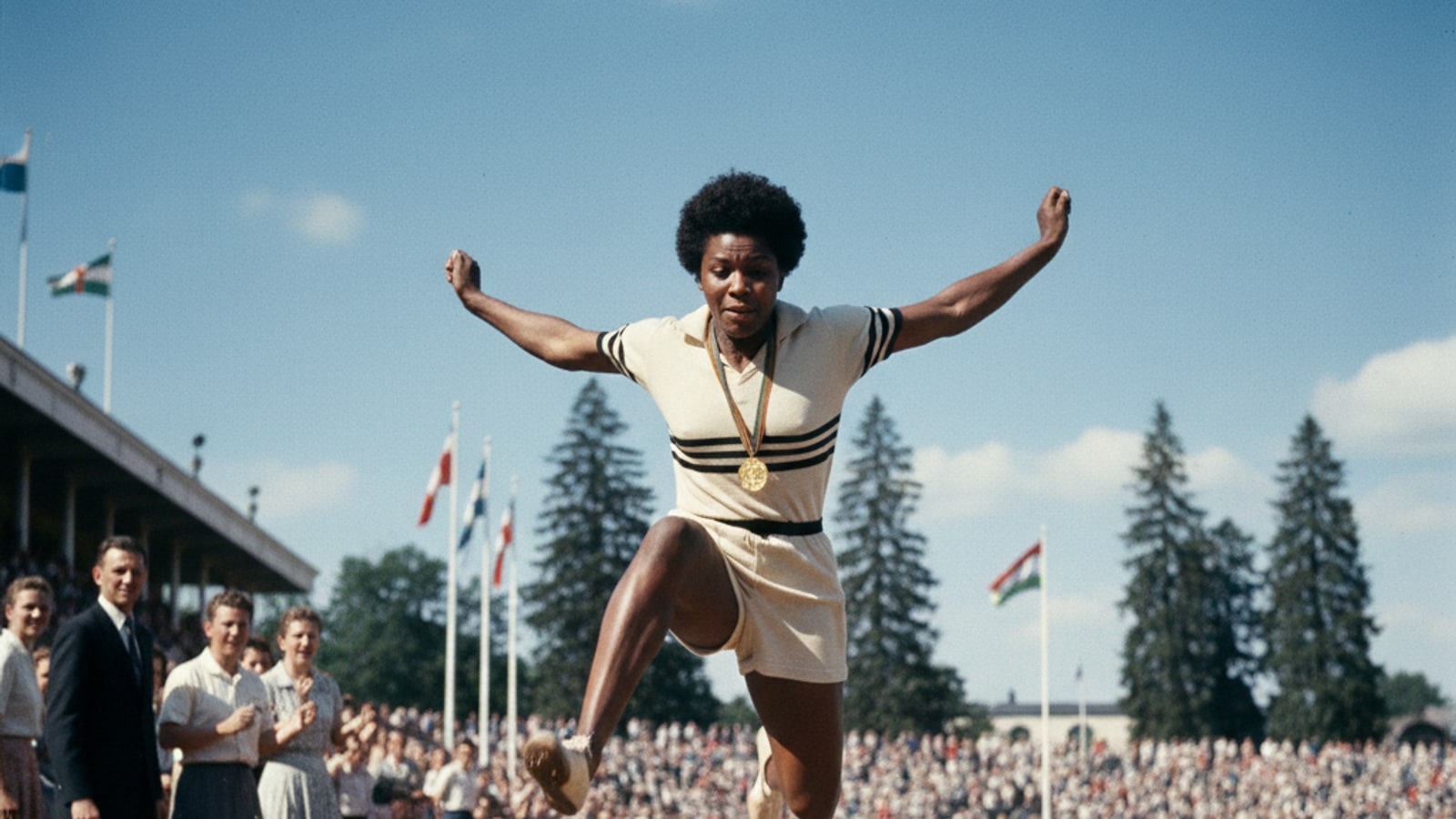 What did Yvette Williams do in the 1952 Olympics?
