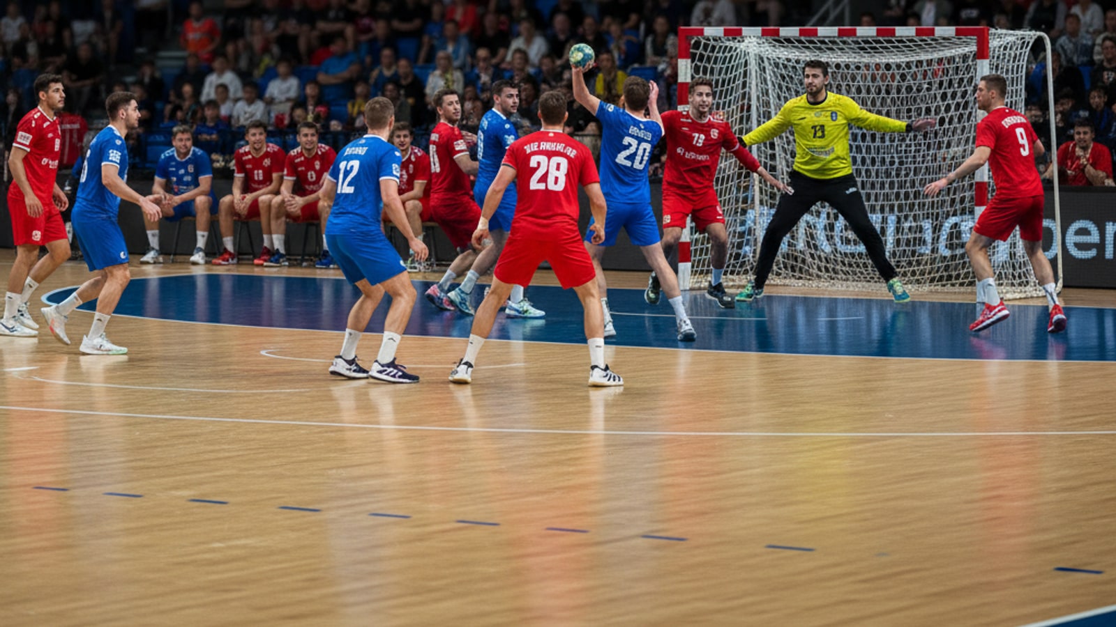 How many players are in a handball team?