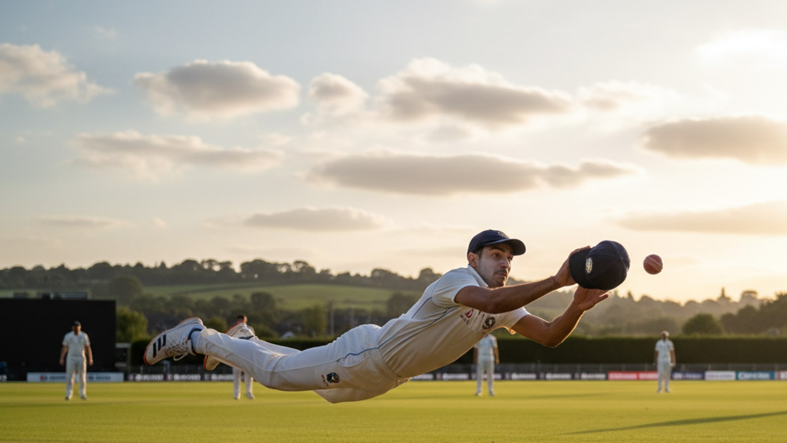 Can a fielder use an article of clothing to catch the ball in cricket?