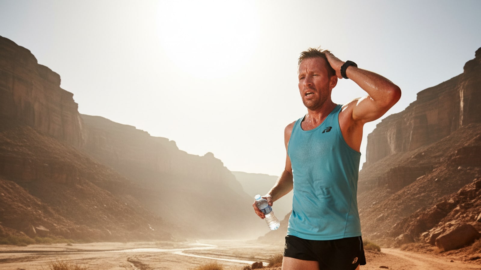What will a marathon runner lose a lot of water in?