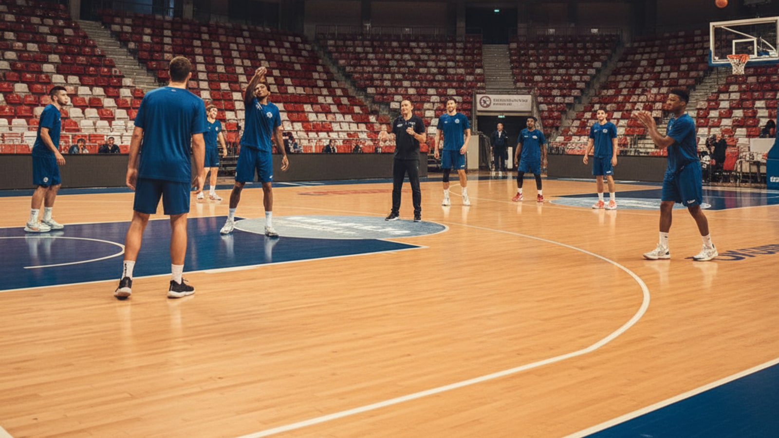 How long is the warmup for a basketball game?