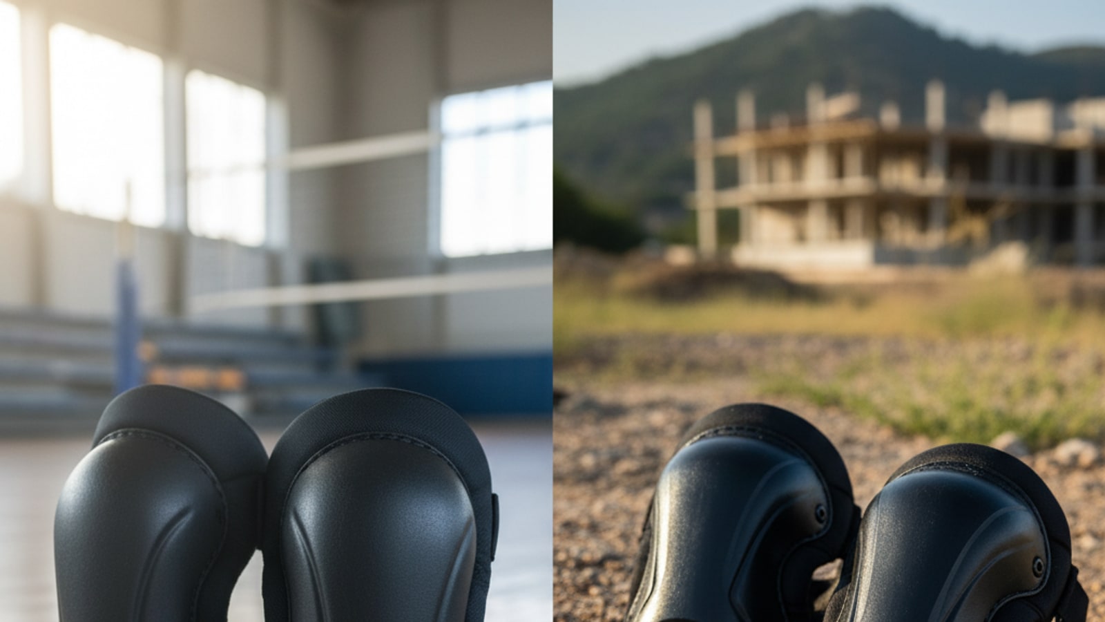What are the two types of knee pads?