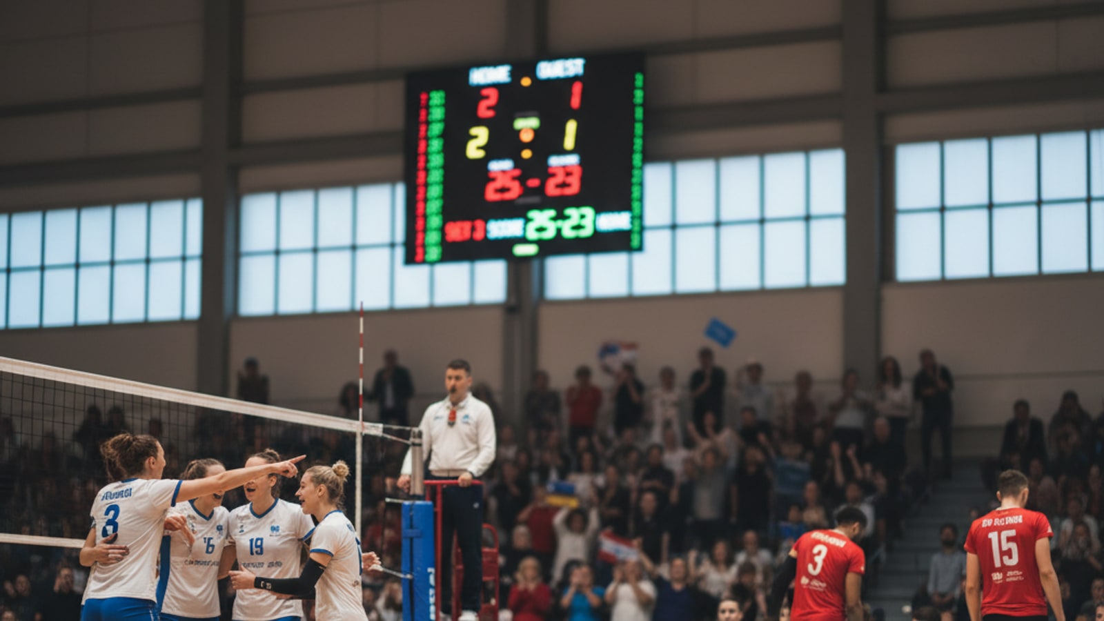 How many sets are there in indoor volleyball?