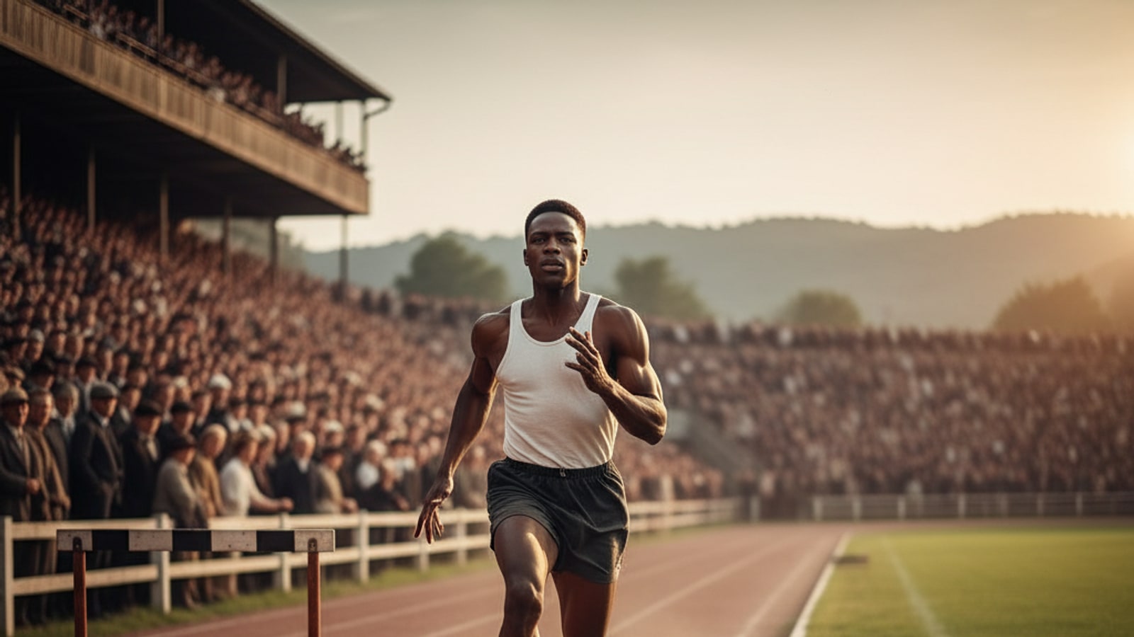 When did Jesse Owens break his first world record?