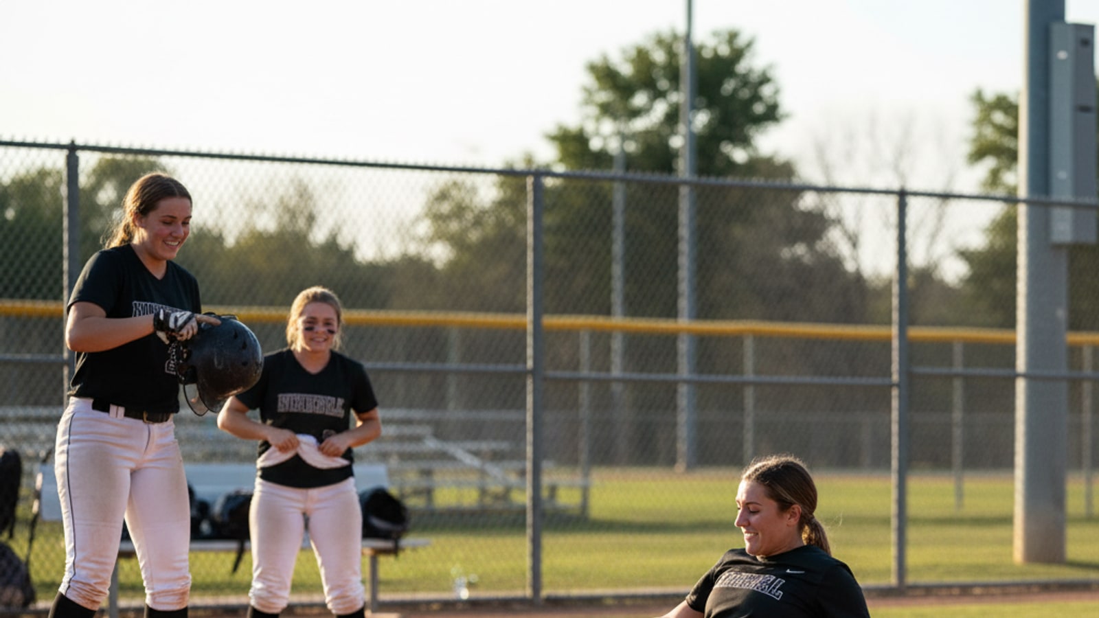 What do female softball players wear under their pants?