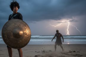 What Happened When Percy Went to Retrieve Ares' Shield?