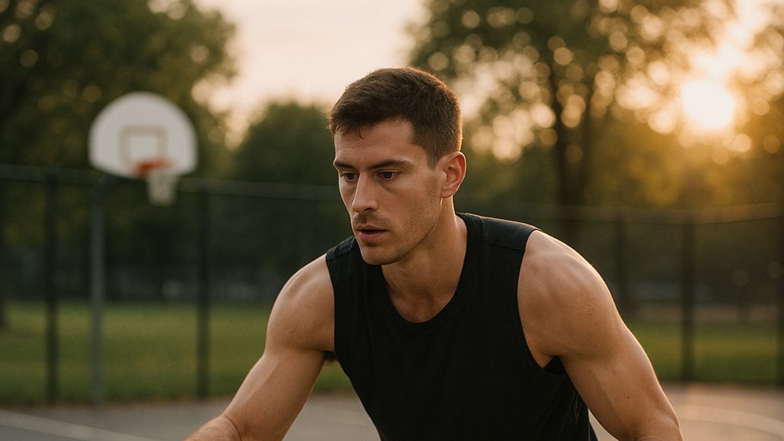 When dribbling, you should dribble the ball at what height?