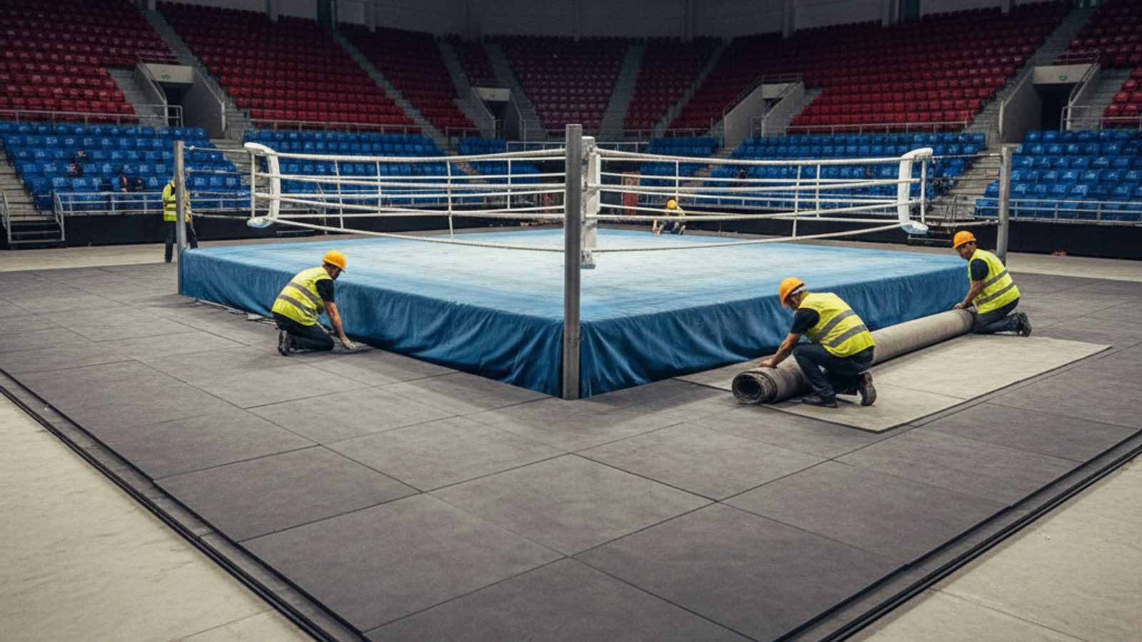 What is the WWE floor made of?