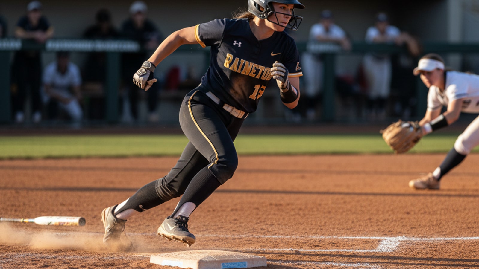 What is the fastest time from home to first base in softball?