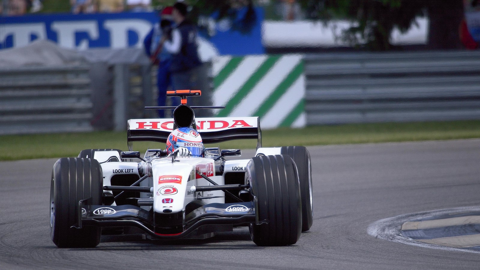 Who was the first person to race at Indianapolis Motor Speedway?